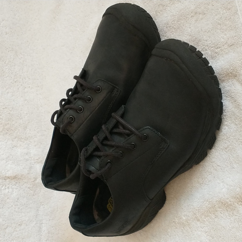 Keen Leather Kanteen Oxford, Black, Size 8.5D, Work Shoes
